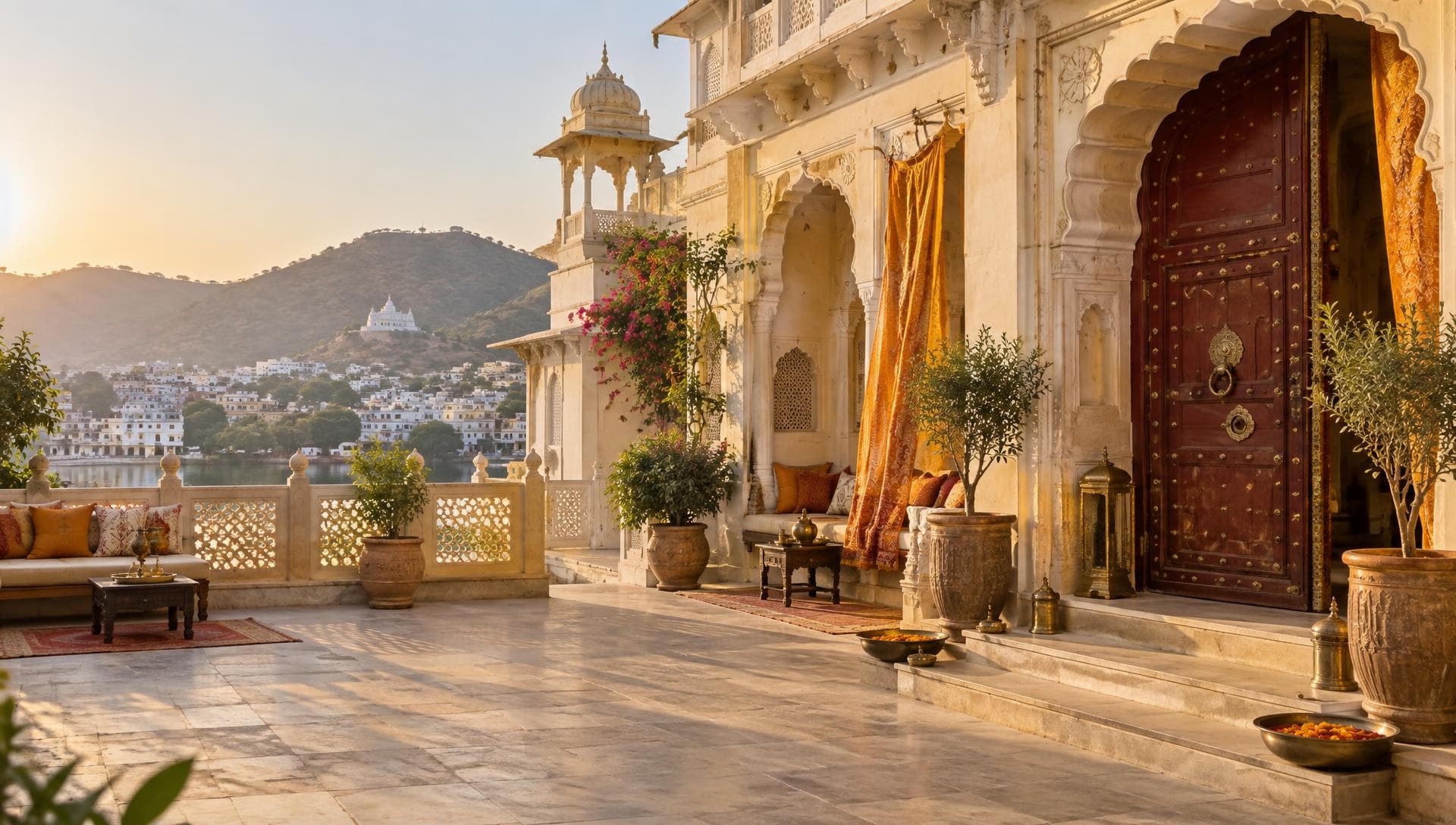 A courtyard in Nathdwara, Rajasthan